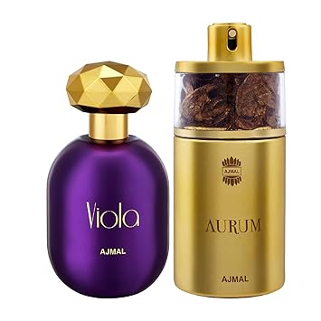 Ajmal Viola EDP Fruity Floral Perfume 75ml for Women and Aurum EDP Fruity Floral Perfume 75ml for Women + 2 Parfum Testers FREE