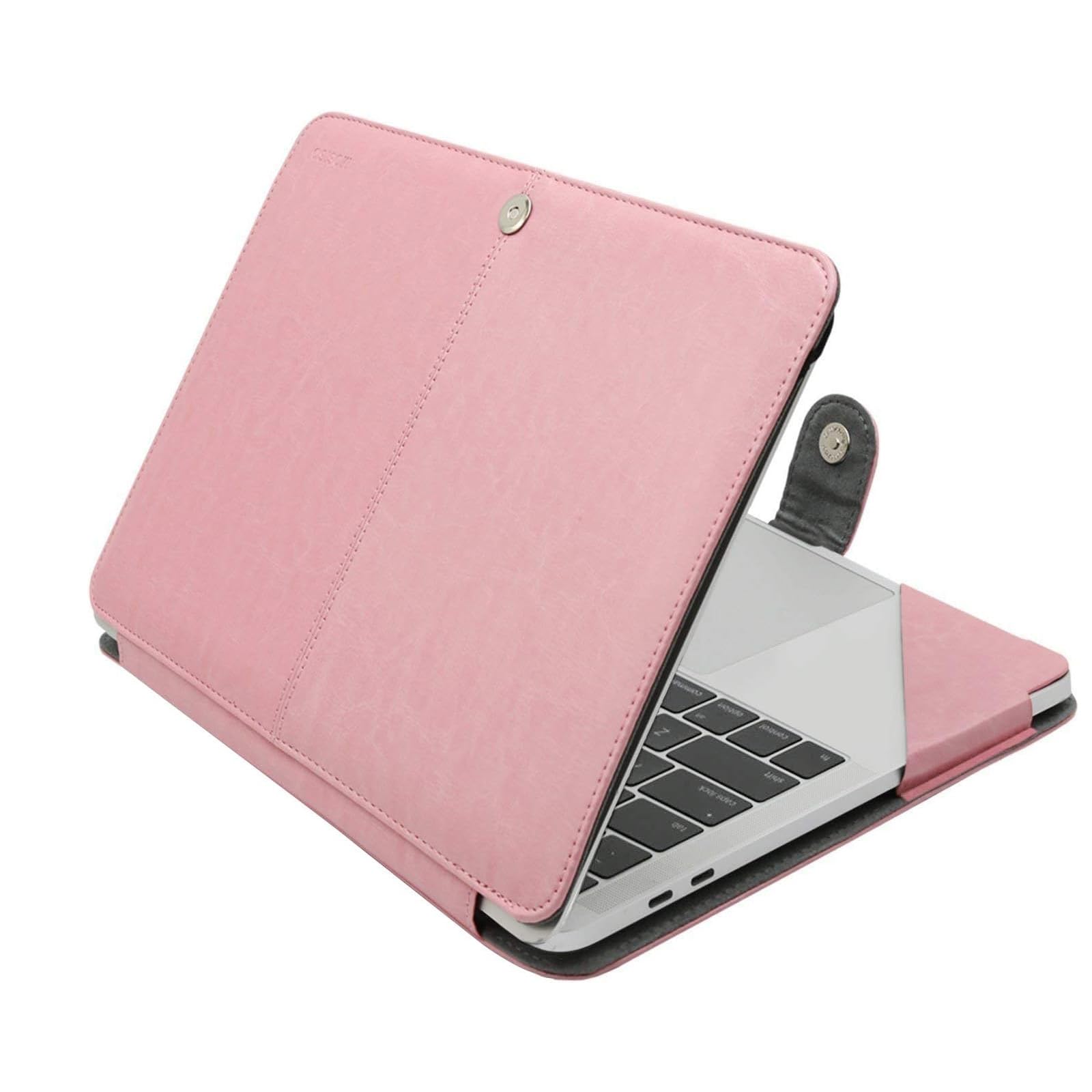 Photo 1 of MOSISO Case Compatible with MacBook Air 13.6 inch M4 M3 M2 2025-2022 /Air 13 M1 2022-2018 /Pro 13 inch M2 M1 2025-2016, PU Leather Portfolio Protective Stand Cover, Rose Quartz