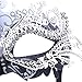 Masquerade Mask Shiny Metal Rhinestone Venetian Pretty Party Evening Prom Mask Silver Black