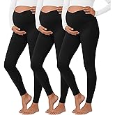 Sweetyweee 3 Pack Women's Maternity Pant Over The Belly Pregnancy Lounge Pant Lightweight Casual Loose Soft Pajama Clothes