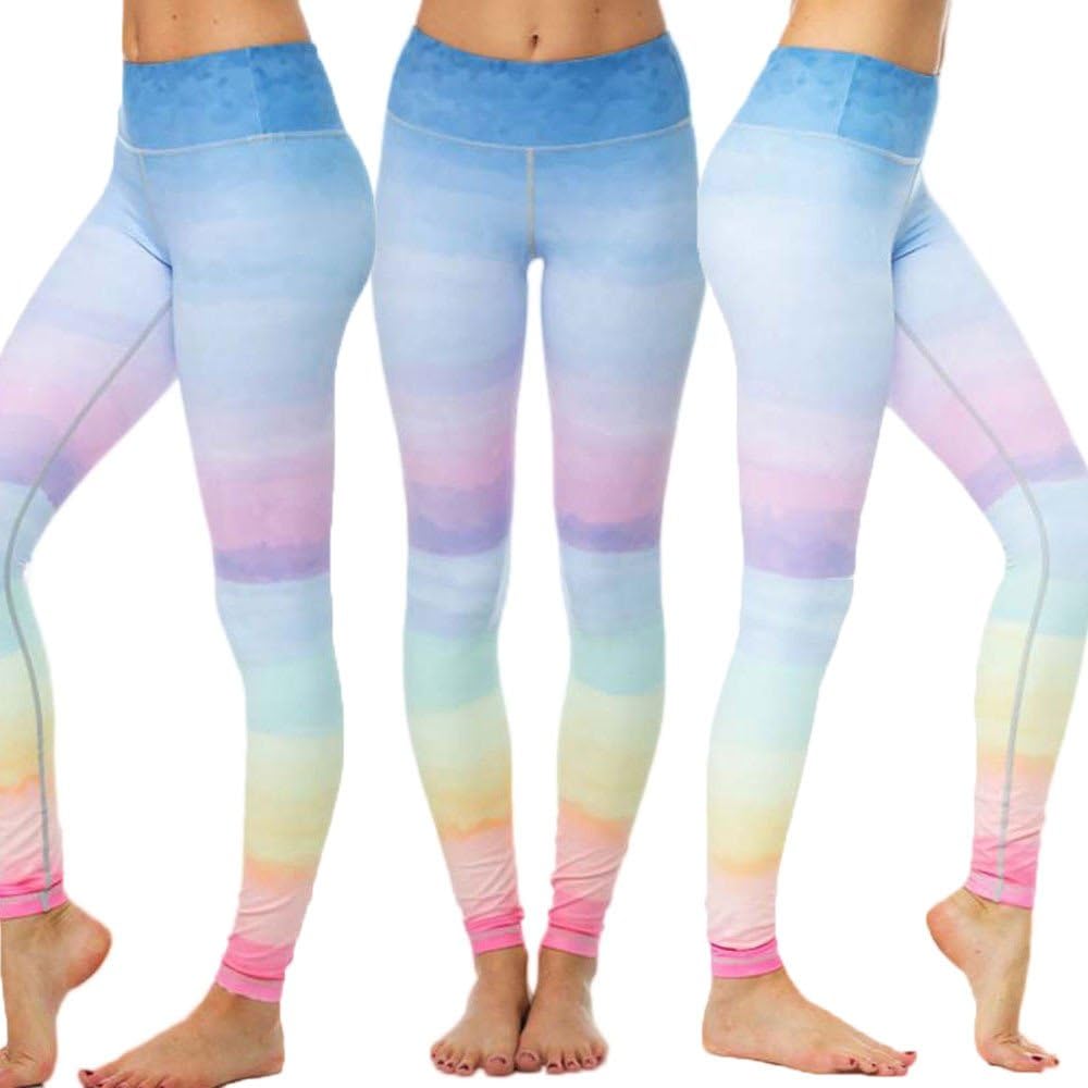 rainbow workout pants