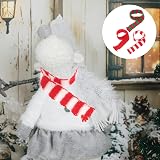 BESTonZON Mini Christmas Scarves Red Green Striped Wool 20x0.8 Inch view 7