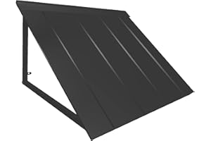Awntech 4 ft. Houstonian Standing Seam Metal Door/Window Awning Fixed Outdoor Canopy 56 Inch W x 24 Inch Proj, Black