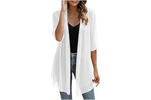Kimono Cardigan for Women Summer Plus Size Chiffon Beach Cover Ups Sheer Bathing Suit Soft Vacation Boho Blouse