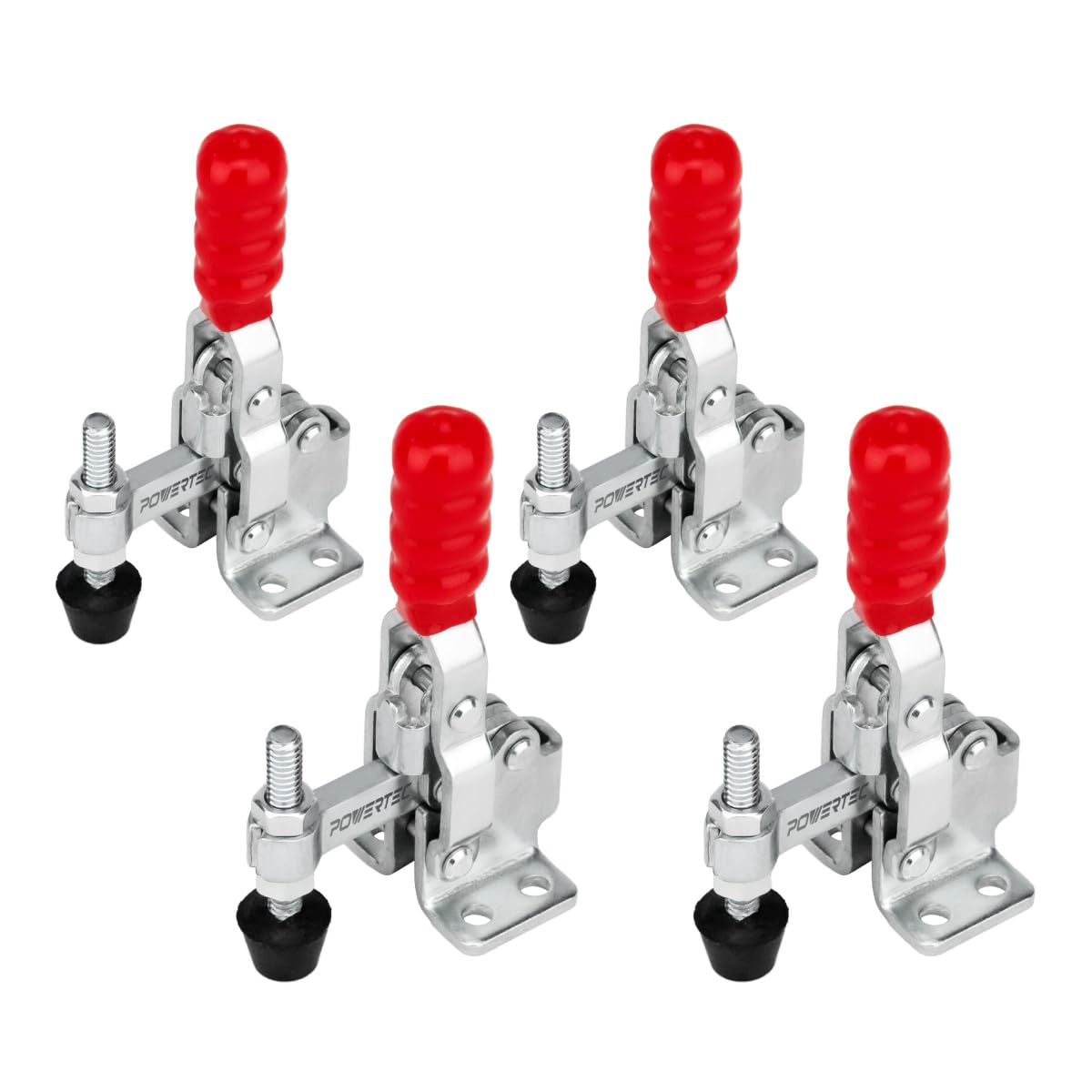 POWERTEC 20328 Vertical Quick-Release Toggle Clamp, 200lbs Capacity, 12050, 4PK