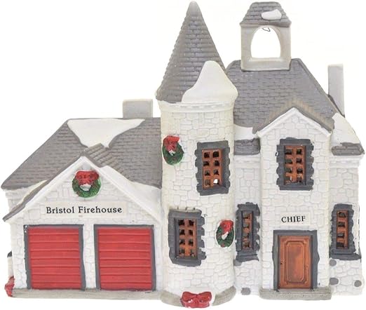 Amazon Com Lemax Hearthside Village Bristol Firehouse Home Kitchen