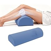 Ruizman Knee Pillow for Back Sleeping - Half Moon Bolster Pillow for Legs - Cooling Under Knee Pillow for Sleeping on Back, Leg Support, Foot Elevation (Misty Blue)