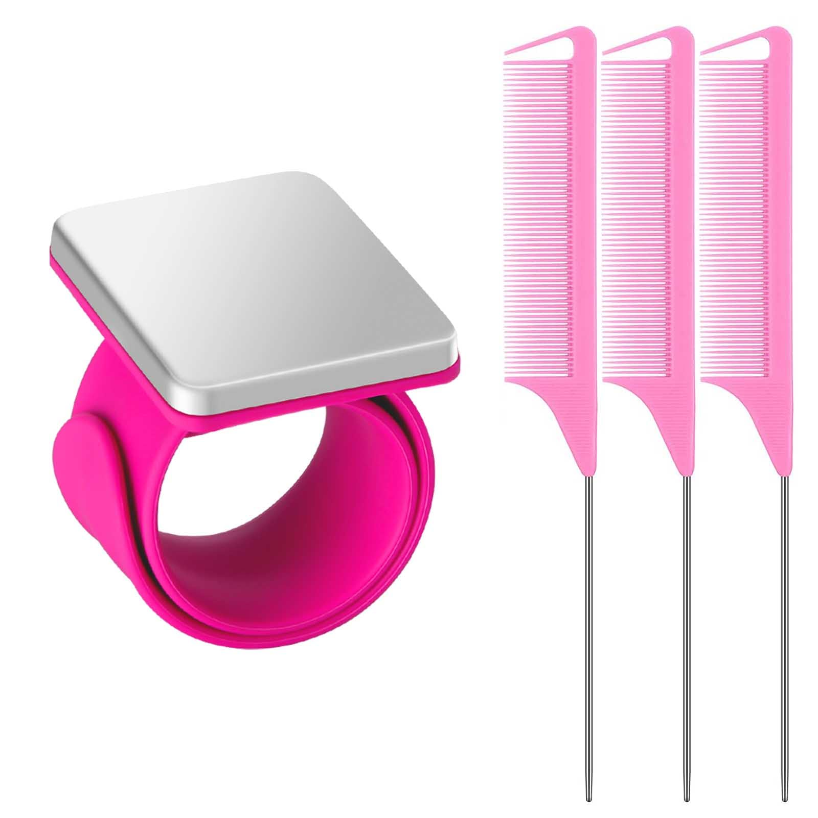 Dolstar Magnetic Pin Cushion Wrist, Magnetic Pen Holder Bracelet with 3 Pieces Stainless Steel Pintail Comb for Sewing