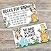50 Safari Jungle Animals Books for Baby Shower Request Cards - Invitation Inserts - Gender Neutral