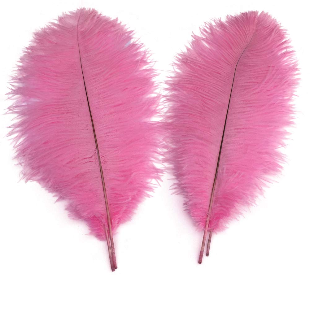 Sowder 5pcs Ostrich Feathers 16-18inch(40-45cm) for Home Wedding Decoration(pink)