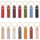 SUNNYCLUE 28Pcs 14 Colors Faux Leather Key Chains Blank Keychains Bulk Colorful PU Rectangular Engraving Blanks Keychain Holder with Gold Iron Key Ring for Keys Chain Stamping DIY Crafts Accessories