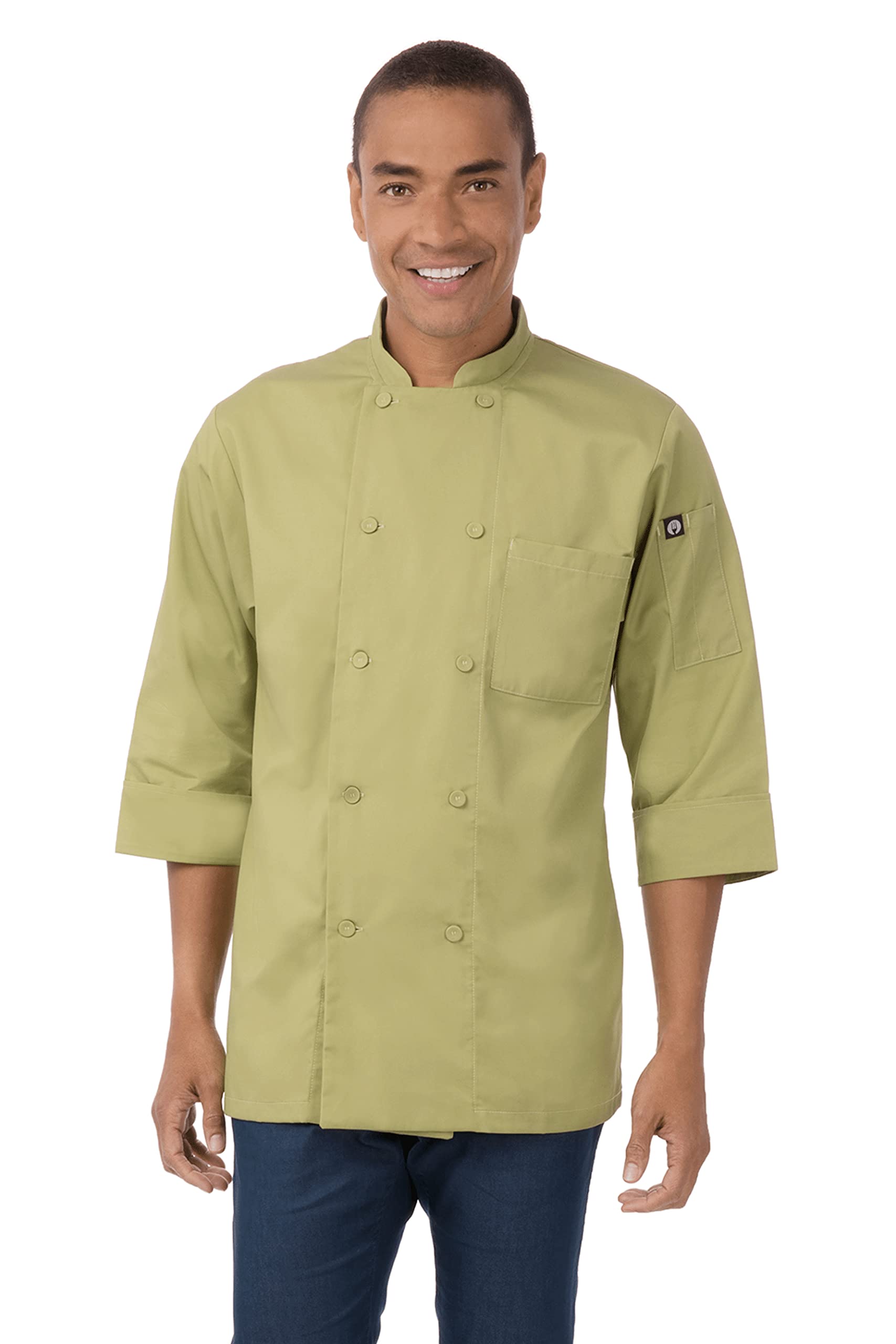 Chef Works Men's Morocco Chef Coat, Lime, 4X-Large Image