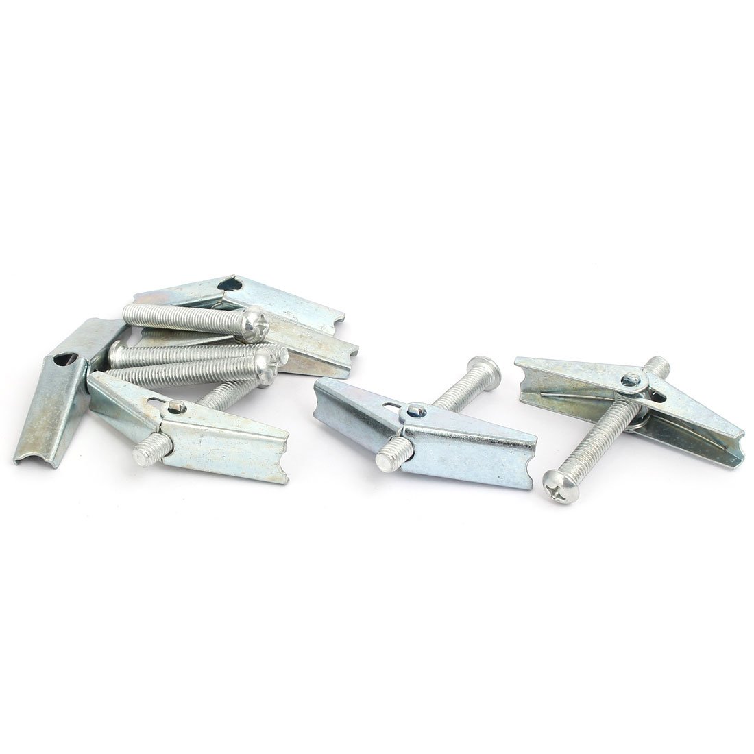 Sourcingmap 6 Pcs M8 Round Head Toggle Bolts W Wing Nuts Silver Tone