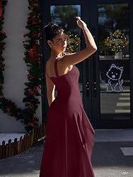 LAGSHIAN Women's Elegant Square Neck Sleeveless