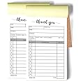 2 Packs 50-set Thank You Receipt Book, Carbon Duplicate Copy Sales Receipt Form, Invoice Booklet for Stores, warehouses, offices, and restaurants, 3.4x5.5 Handheld, 2-Part Carbonless-White/Yellow.