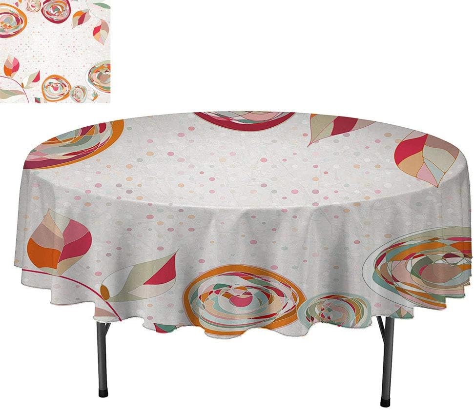 Round Table clothes45InchModern Geometrical Dign with Swirls