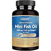 ZEBORA Triple Strength Mini Omega-3 Fish Oil 1400mg – rTG Omega 3 Ultra High-Potency – Supports Heart, Brain, Eye, Skin & Immune Health – Fatty Acids EPA, DHA & DPA, 120 Softgels