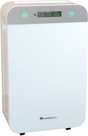 Marreal Ap5001b Grosser Hepa Luftreiniger 80m Ultraleise Mit Partikel Voc Sensor Und Anzeige Nachtmodus 8 Stufen Reinigung Weiss Amazon De Baumarkt