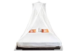 MEKKAPRO Extra-Large King Mosquito Bed Net, Made for King Queen and Twin, Two Openings Netting | Bed Canopy Curtains, White M