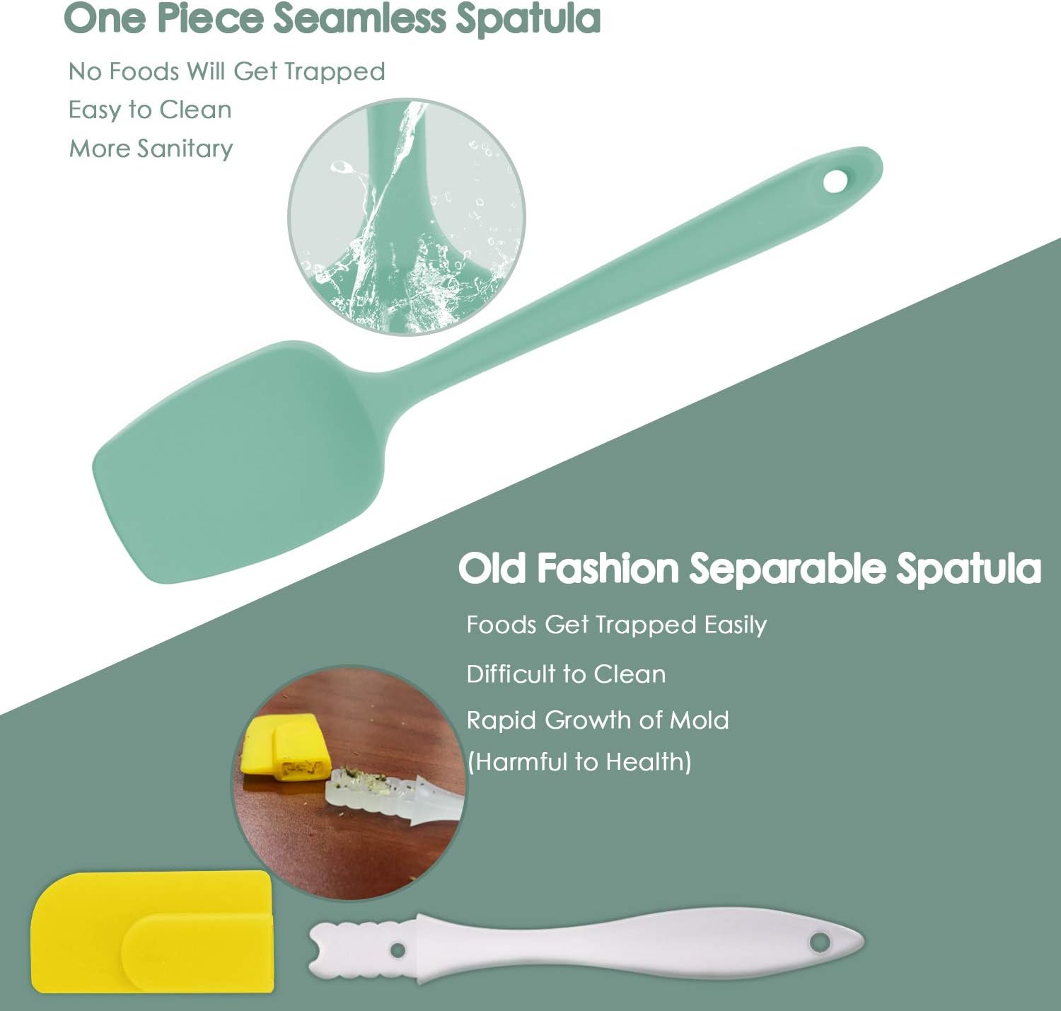 U-Taste Silicone Spatula Set of 4: 315 ℃ Heat-Resistant Flexible Food Grade Bowl Scraper - Image 5