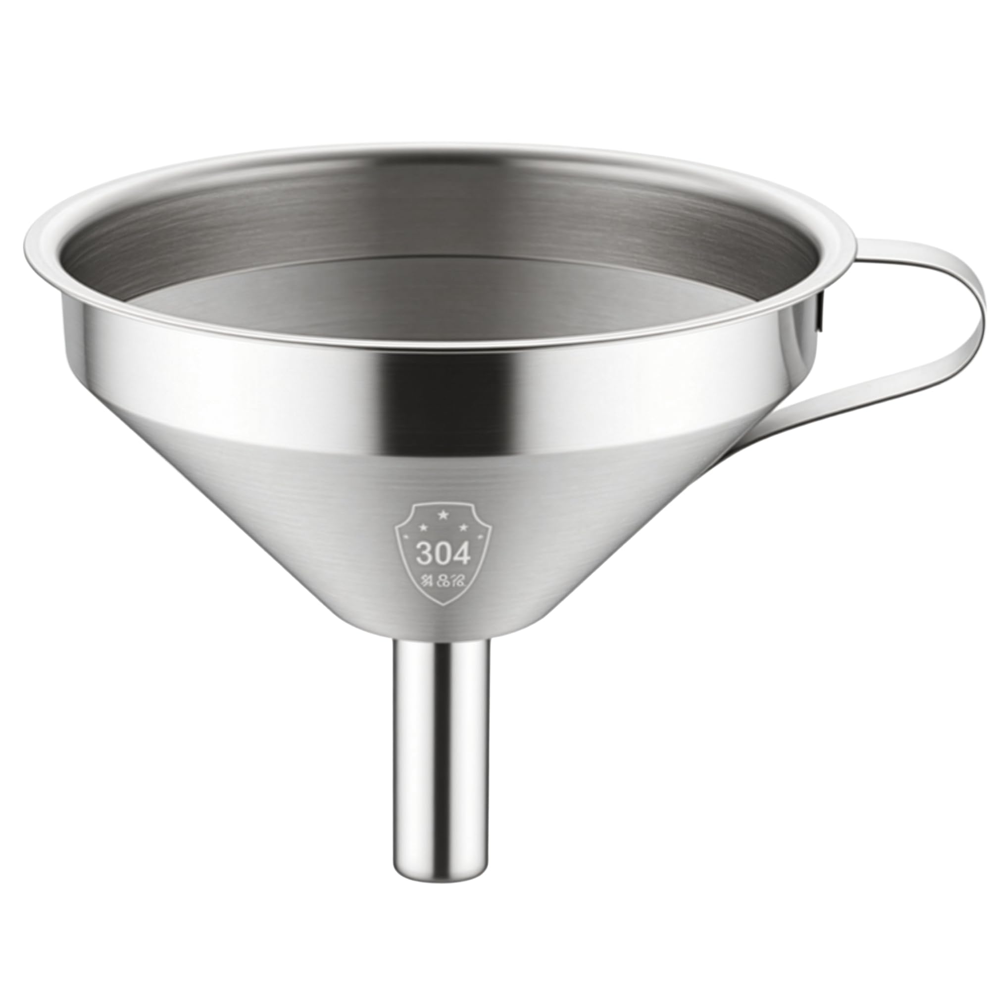 TIJAR Funnel Stainless Steel 10cm Funnel, Quality Food Grade Funnels, Easy to Store with Ring holder, Dishwasher Safe (10cm, stainless_steel)