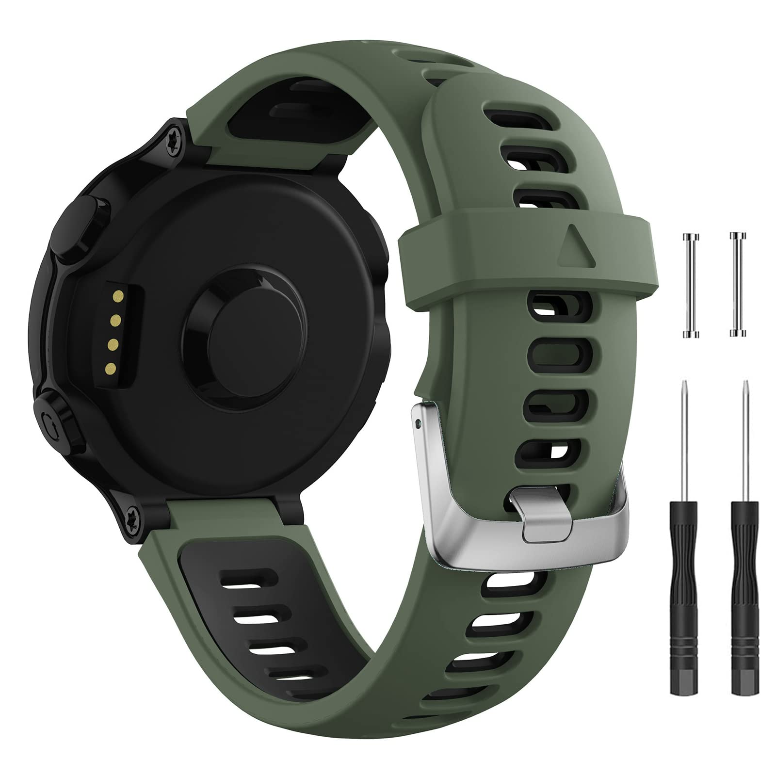 Songsier Forerunne 735XT Strap, Silicone Watch Strap Wrist Replacement Band with Quick Release for Forerunner 735XT 235 235Lite 230 220 620 630 — image 1