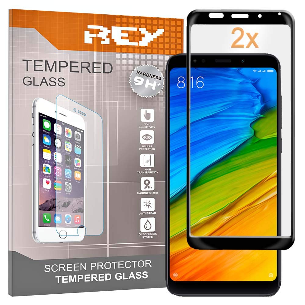 3D Screen Protector for XIAOMI REDMI 5 PLUS, Black, Polycarbonate Glass Film, Premium quality, Perfect protection for scratches, breaks, moisture, [Pack 2x]