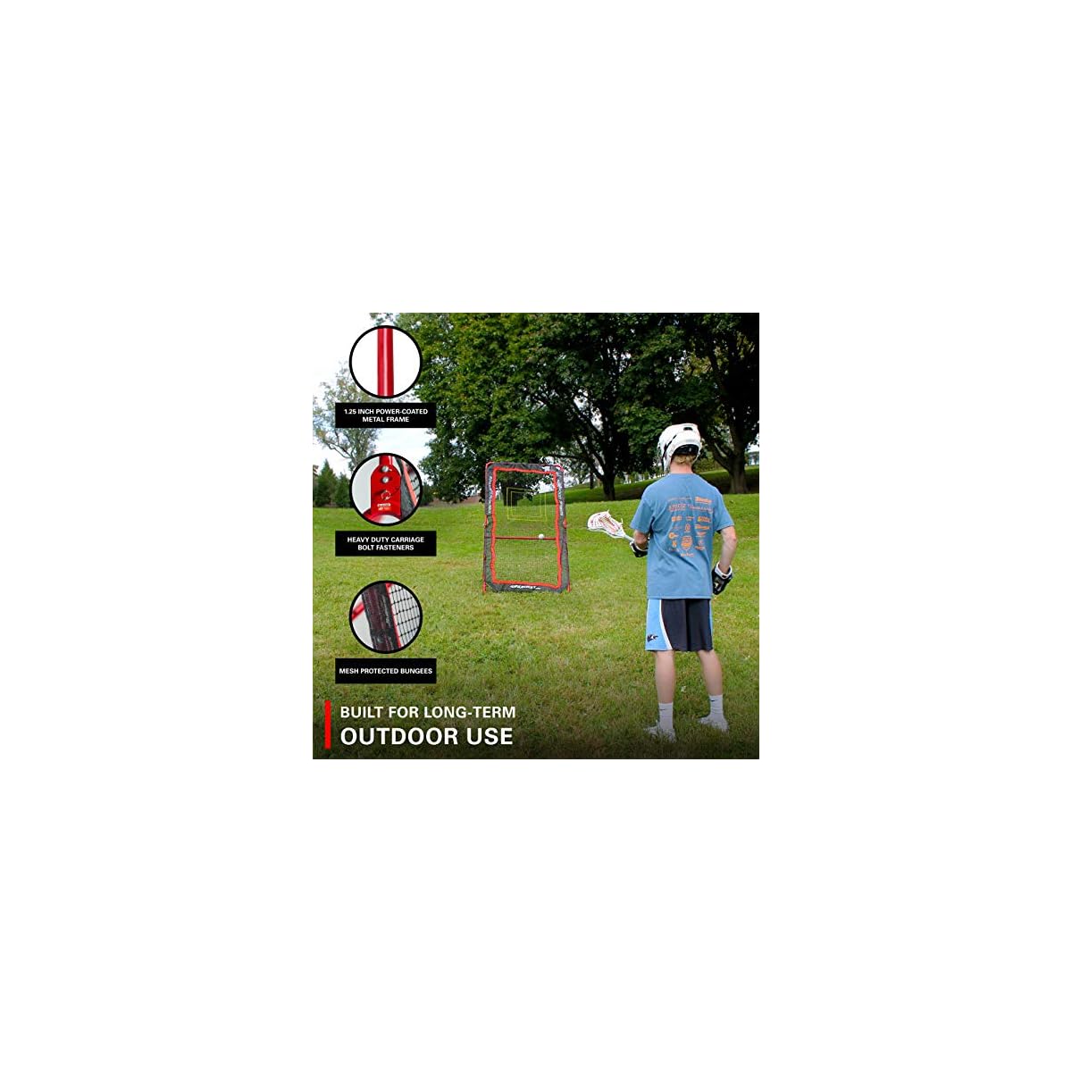 Rukket 4x7ft Lacrosse Rebounder Pitchback Training Screen, Practice