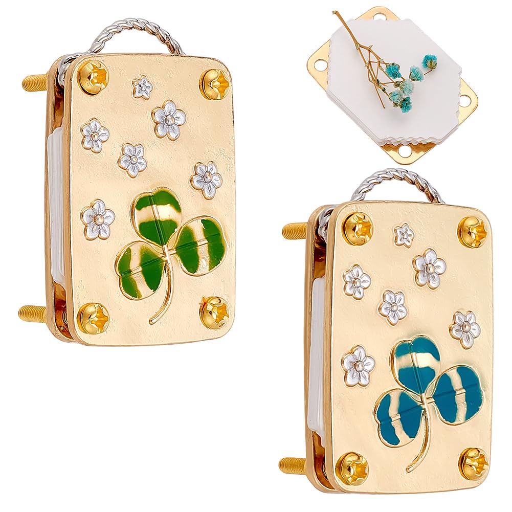 WADORN 2 Colors Micro Flower Press Kit, Mini Pocket Flower Press Kits Golden Miniature Floral Leaf Plants Pressing Set for Arts Craft Lovers DIY Crafts Plant Collection, 1.9x1.4 Inch