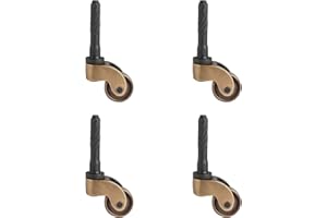 A29 Set of 4 Solid Antique Brass Caster Heavy Duty & Safe for All Floors Perfect Replacement for Floor Mat Oil Rubbed Bronze Finish Caster Wheels for Chairs/Tables/Furniture