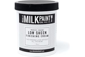 Real Milk Paint, Finishing Cream for Painted Furniture, Kitchen Cabinets, Tabletops, Window Sills, Walls, and Trim, Low VOC, Water Based, Low Sheen, 16 oz.