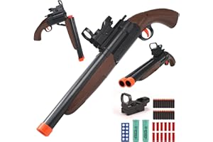 22in Soft Dart Blaster – Manual Loading Double Barrel Foam Blaster for 14+ Years Old