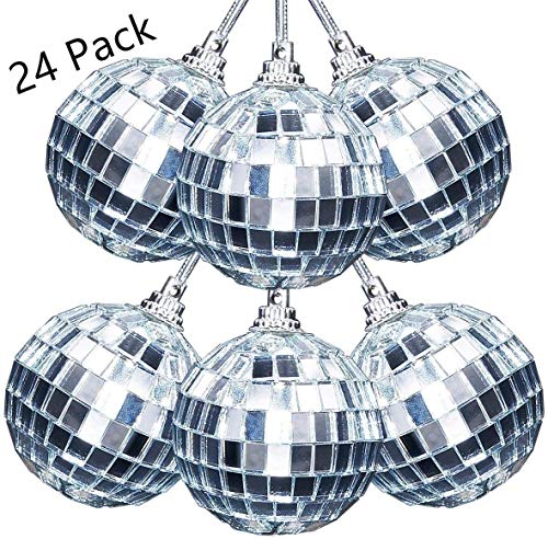 Disco/spiegelbal kerstballen - 2 inch - 24 stuks - Afbeelding 5