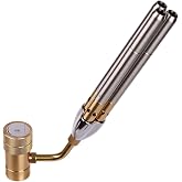 BLUEFIRE Triple Flame Barrel Turbo Torch Head High Output 25590 BTU Heavy Duty Gas Welding Nozzle Fuel by MAPP MAP Pro Propane Brazing Soldering Large Dia Pipes Flamethrower