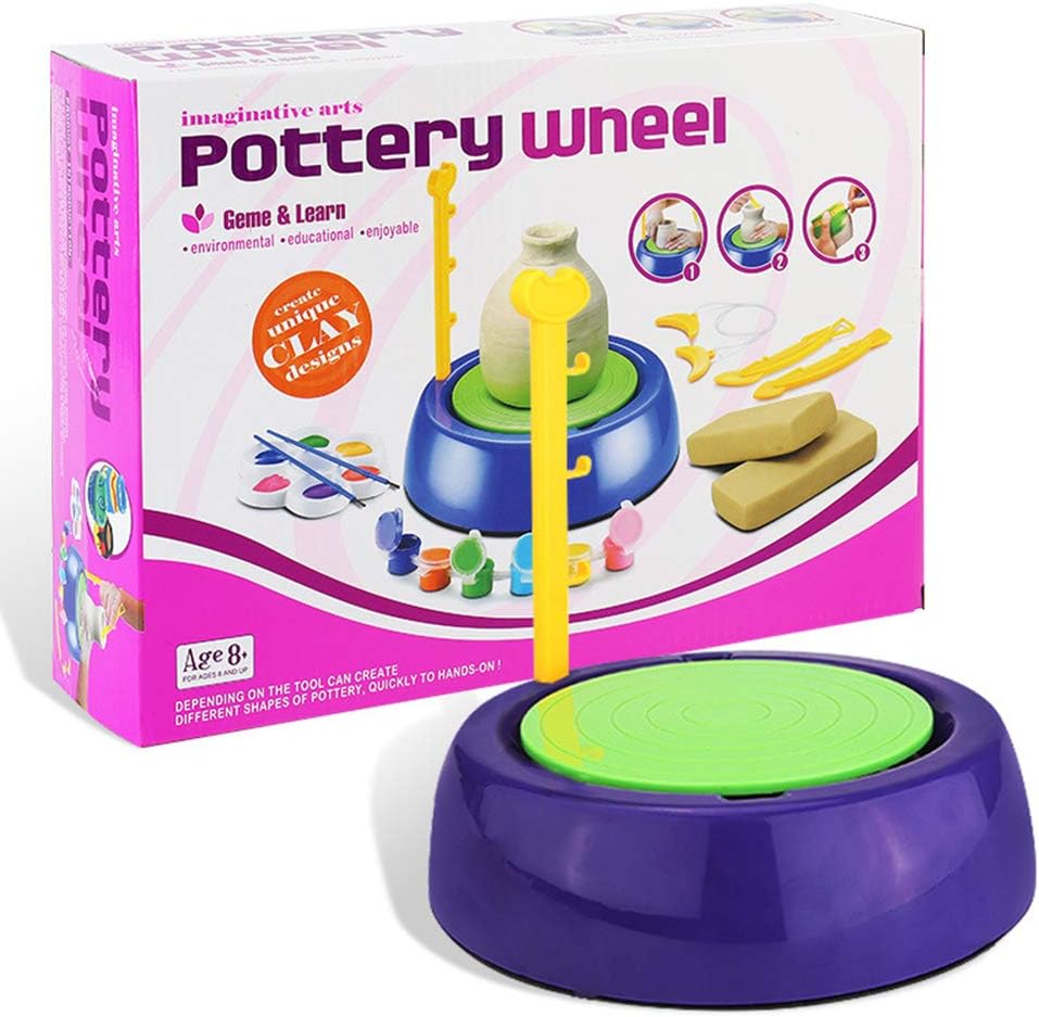 Children'S Pottery Studio, Pottery Set With Potter'S Wheel, Pottery Studio Clay Potter'S Wheel Machine Craft Kit For Kid