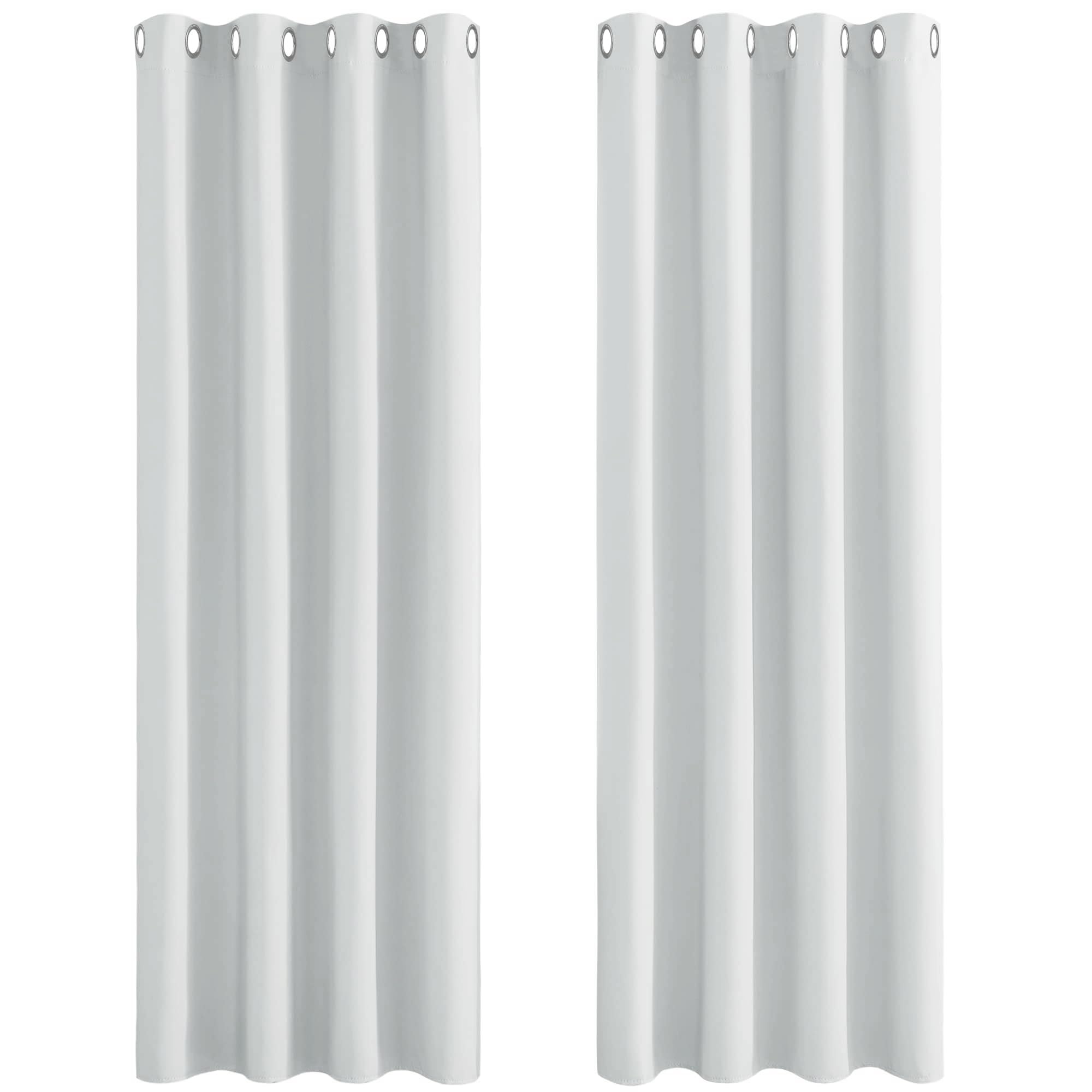 PONY DANCE Greyish White Thermal Insulated Curtains - Eyelet Energy Saving & Privacy Proteciton Window Drapes for Nursery Kids Bedroom and Living Room, 1 Pair, Width 46 by Depth 72 Inch — image 1