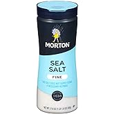 Morton Fine Sea Salt Shaker, Non Iodized Salt Shaker, 17.6 oz | Fine Salt Shaker, Quick-Dissolving, Easy Mix Crystals, Seasoning Salt for marinades, soups, sauces, dressings, baking salt