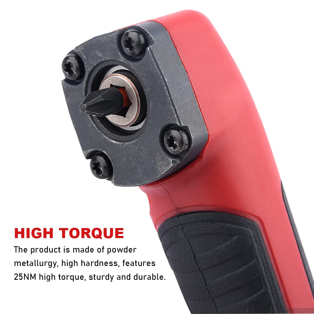 Right Angle Drive Attachment with 10PCS Drill Bits, 1/4 Inch 90° Degree Right Angle Drill Adapter, Right Angle Attachment Extension Drill Attachment for Impact Driver(Red)