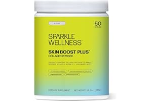 Sparkle Wellness VERISOL Bioactive Hydrolyzed Collagen Peptides | Collagen Powder Supplement with Vitamin C & Hyaluronic Acid for Hair, Skin, and Nail Health | Skin Boost Plus (No Flavor) [50-Serves]