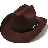 Willheoy Kids Cowboy Hat for Girls Boys Western Cowgirl Hat with Buckle Belt Unisex Wide Brim Fedora Hat Dress Up Costume