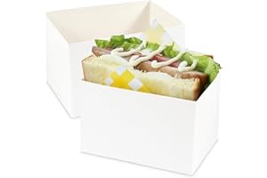 Cyblinia Kraft Sandwich Packaging - 50 Pcs Sandwich Paper Boxes, Take Out Food Containers, Toast Holding Bread Tray, Mini Burger Boxes for Restaurant, Picnic and Party