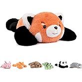 Niuniu Daddy 20" | 3.3 Pound Red Panda Weighted Stuffed Animals Plush Toy, Small Pillowfort Weighted Plush Animals for Kids Adults, Heavy Beads Body Stuffed Animal Pillow for Gift Birthday Christmas
