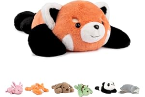 Niuniu Daddy 20" | 3.3 Pound Red Panda Weighted Stuffed Animals Plush Toy, Small Pillowfort Weighted Plush Animals for Kids Adults, Heavy Beads Body Stuffed Animal Pillow for Gift Birthday Christmas