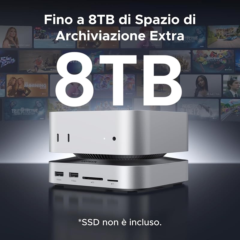 Docking Station Hub USB C con Supporto per Mac Mini M4 et M4 Pro