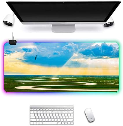 Amazon Co Jp マウスパッドrgbゲーミングマウスパッド大型マウスパッドゲーマー主導コンピューターマウスパッド キーボード用バックライトカーペット付き大型マウスマットデスクマット 家電 カメラ