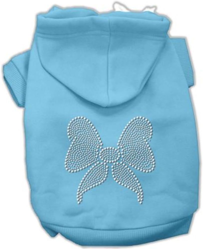 Mirage Rhinestone Bow Hoodie, X-Small, Baby Blue
