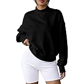 DittyandVibe Women's Cropped Loose Sweatshirt Mock Neck Casual Pullover Top