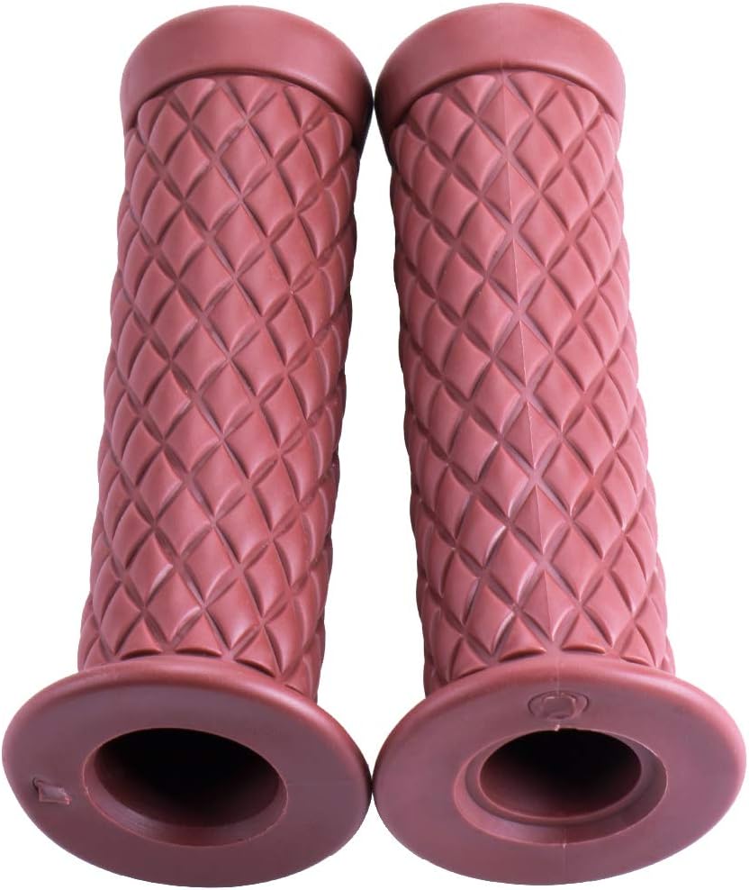 MRELC Motorcycle anti-slip rubber strip handle 7/8" 22mm 24mm motorcycle comfort Hand Handlebar Grip Thruster Grip for Harley Honda Triumph Yamaha Kawasaki CG125 CB400 (End Thruster Grip) red: Automotive