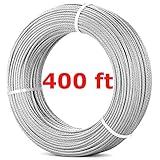 1/8'' Stainless Steel Cable Railing Kit 400FT (122m) | 7x7 Aircraft Cable for Deck Cable Railing Systems, Hardware, Deck Stair, DIY Balustrade