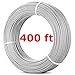 316 Stainless Steel Wire Rope - 400FT (122m) | 7x7 Marine Grade Stainless Steel Aircraft Cable | 1/8'' Stainless Steel Cable Railing for Deck Stair Railing Hardware DIY Balustrade